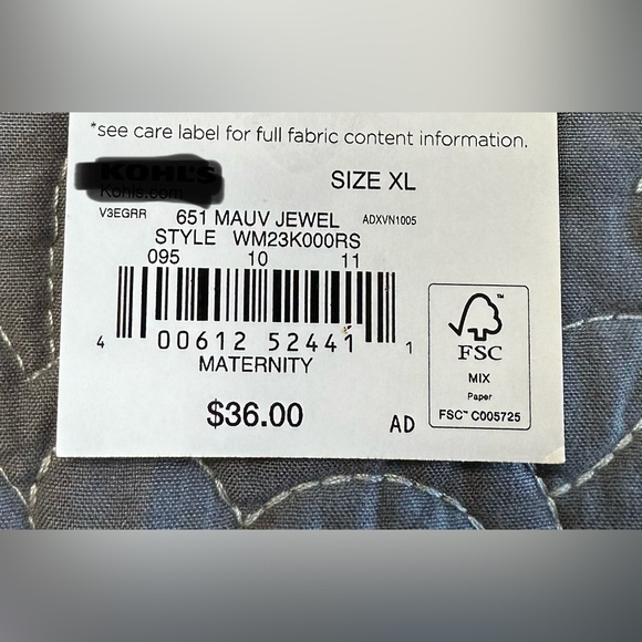 Sonoma Maternity Mauve Jewel Square Neck Top NWT Size XL Maternity - Picture 3 of 10